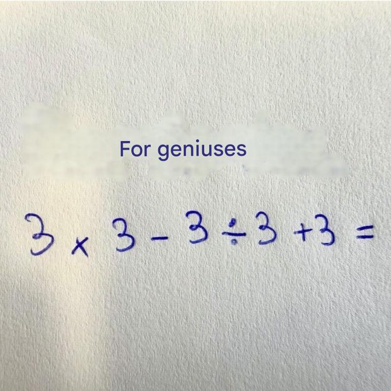 Mathematics: Can you solve 3×3 + 3÷3 – 3?