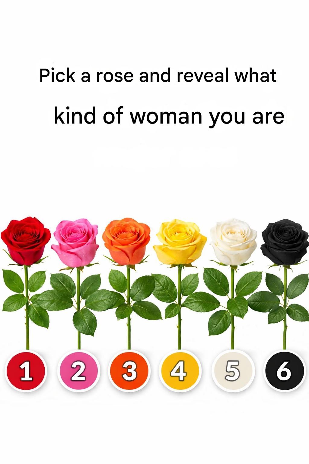 Pick a rose and reveal what kind of woman you are… Find out more