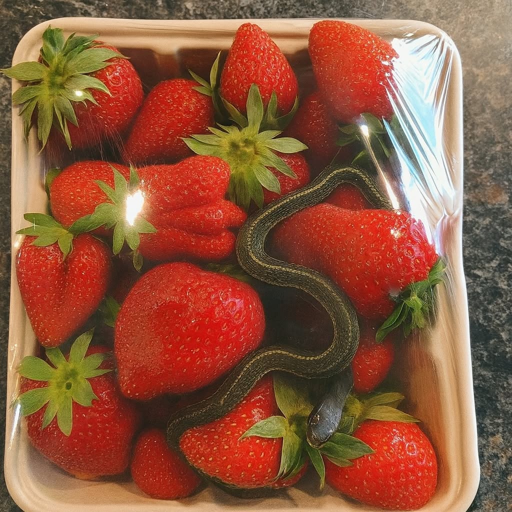 What she found in the package of strawberries left this person frozen.