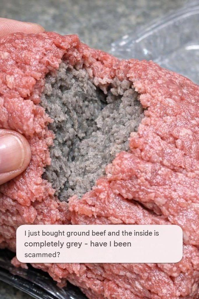 I just bought ground beef and the inside is completely grey — did I get ripped off?